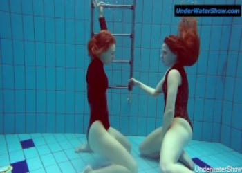 Two hot teens underwater