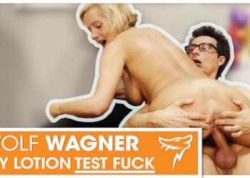 Big-titted Leni gets fucked during a body lotion test! WOLF WAGNER