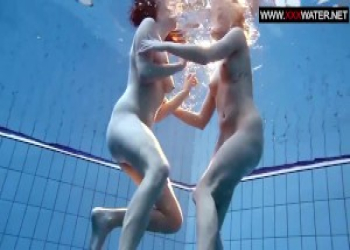 Underwater hot Russian lesbians loving each other